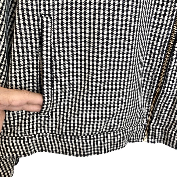 BIG BUD PRESS Ricky Checked Flight Jacket Black & White Full Zip - Picture 9 of 15